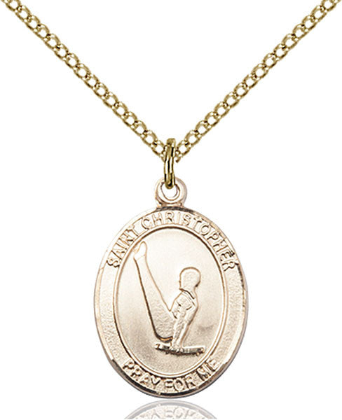 Gold Filled St. Christopher/Gymnastics Pendant