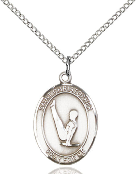 Sterling Silver St. Christopher/Gymnastics Pendant