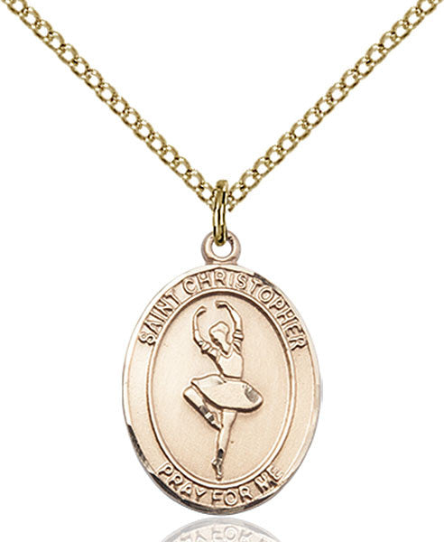 Gold Filled St. Christopher/Dance Pendant