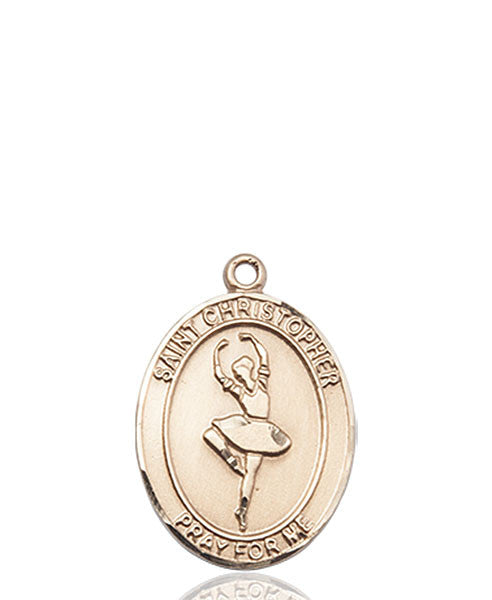 14kt Gold St. Christopher/Dance Medal
