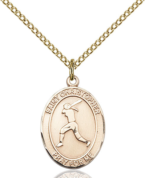 Gold Filled St. Christopher/Softball Pendant