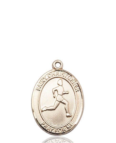 14kt Gold St. Christopher/Track & Field Medal