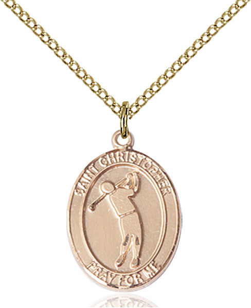 Gold Filled St. Christopher/Golf Pendant