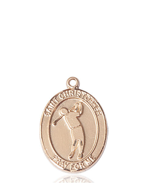 Medalla de San Cristóbal/Golf en oro de 14 kt