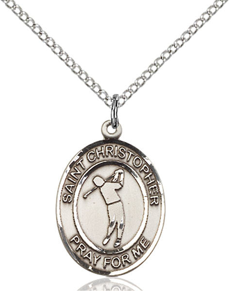 Sterling Silver St. Christopher/Golf Pendant