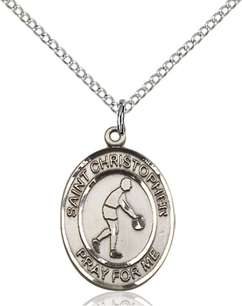 Sterling Silver St. Christopher/Basketball Pendant