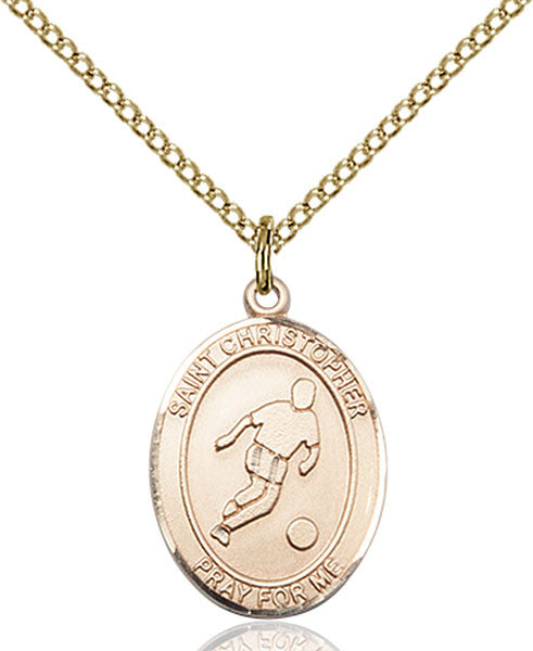 Gold Filled St. Christopher/Soccer Pendant