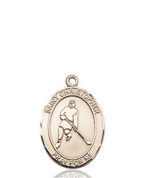 14kt Gold St. Christopher/Ice Hockey Medal