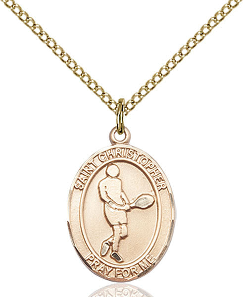 Gold Filled St. Christopher/Tennis Pendant