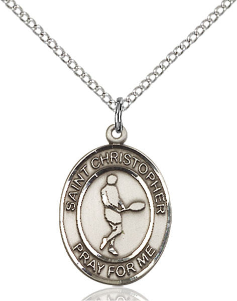 Sterling Silver St. Christopher/Tennis Pendant