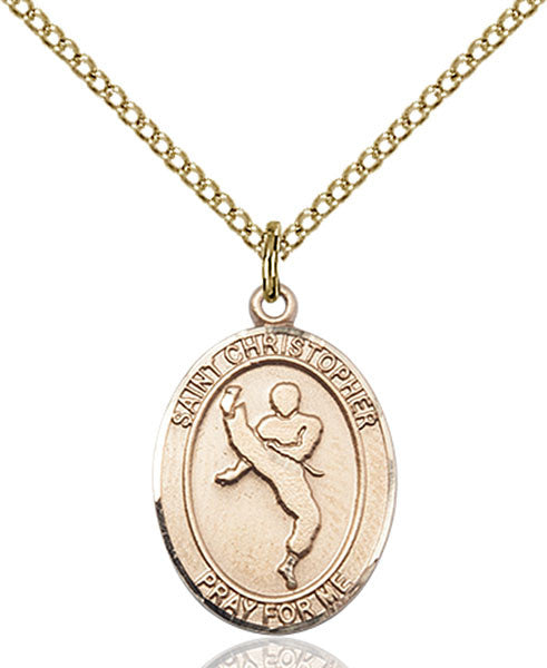 Gold Filled St. Christopher/Martial Arts Pendant