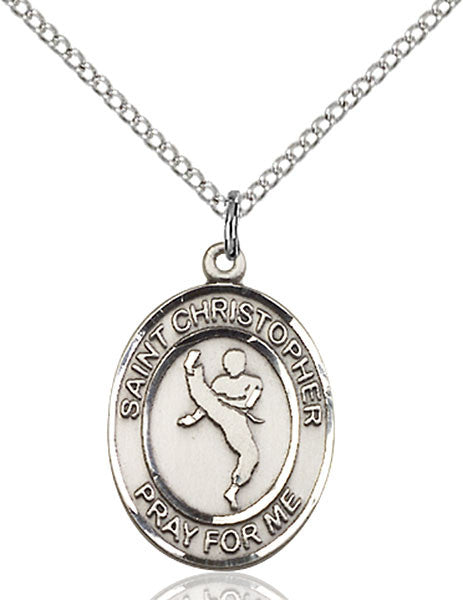 Sterling Silver St. Christopher/Martial Arts Penda