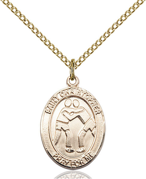 Gold Filled St. Christopher/Wrestling Pendant