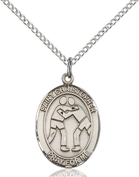 Sterling Silver St. Christopher/Wrestling Pendant