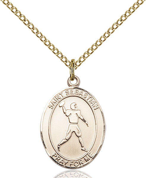 Gold Filled St. Sebastian/Football Pendant