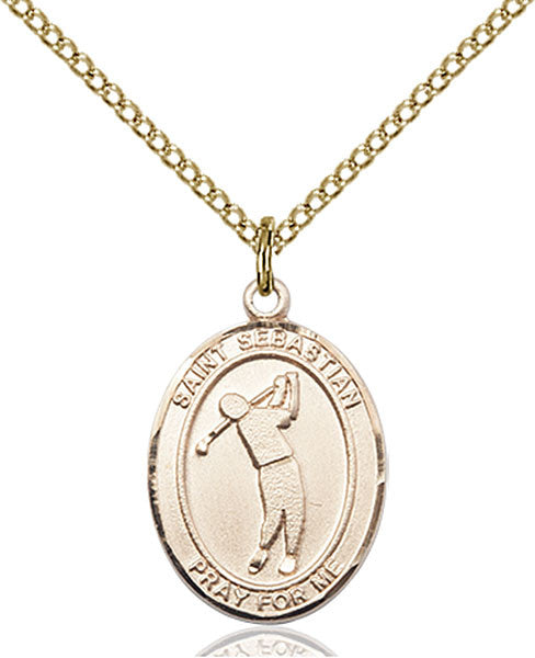 Gold Filled St. Sebastian/Golf Pendant