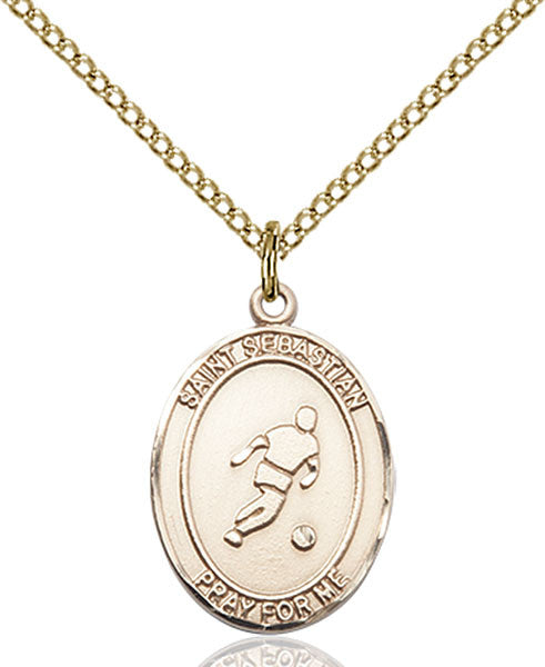 Gold Filled St. Sebastian/Soccer Pendant