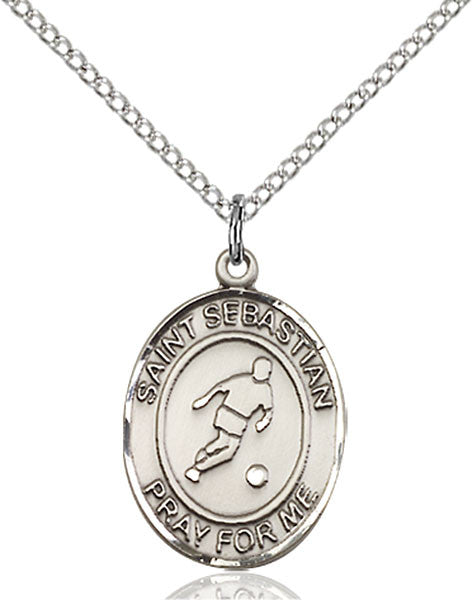 Sterling Silver St. Sebastian/Soccer Pendant