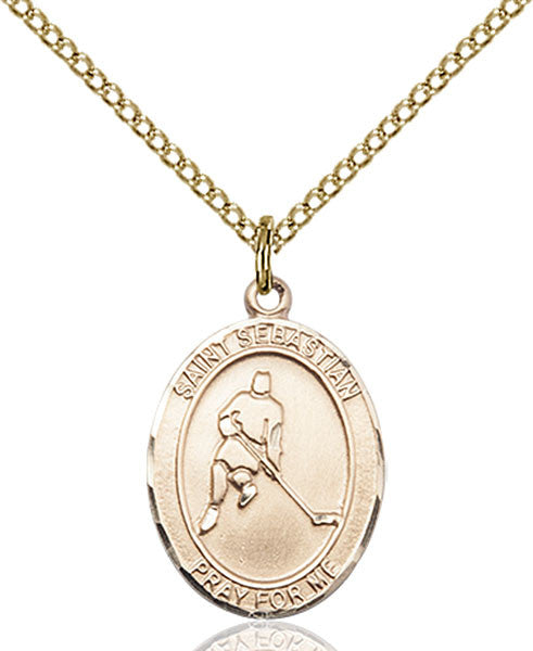 Gold Filled St. Sebastian/Ice Hockey Pendant