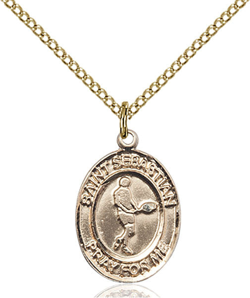 Gold Filled St. Sebastian/Tennis Pendant