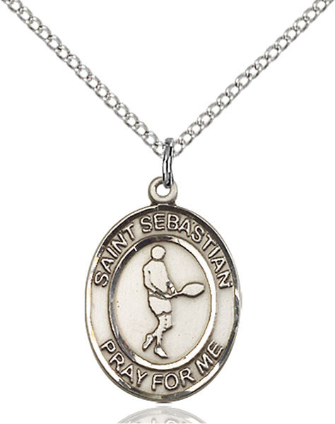 Sterling Silver St. Sebastian/Tennis Pendant