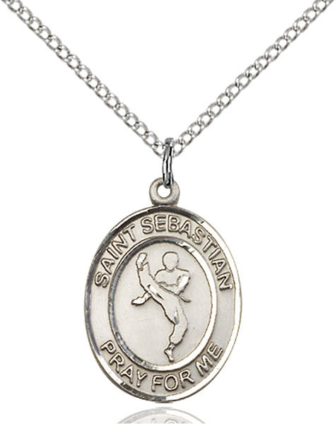 Sterling Silver St. Sebastian/Martial Arts Pendant