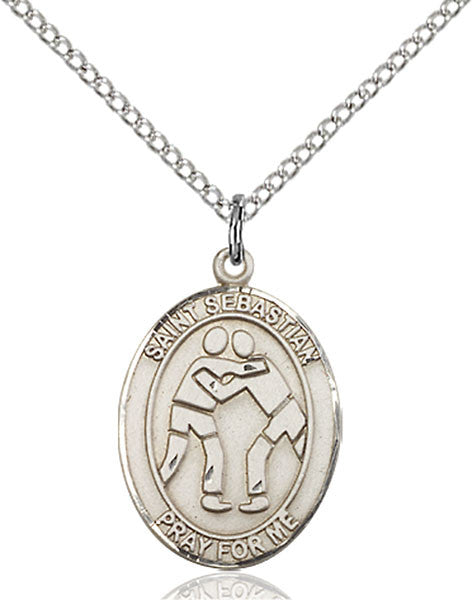 Sterling Silver St. Sebastian/Wrestling Pendant