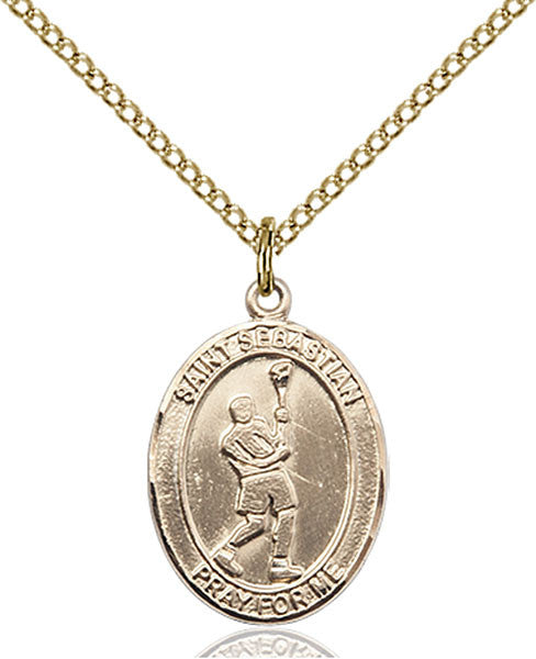 Gold Filled St. Sebastian/Lacrosse Pendant