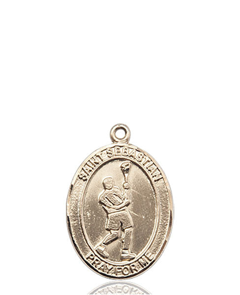 Medalla de San Sebastián/Lacrosse de oro de 14 kt