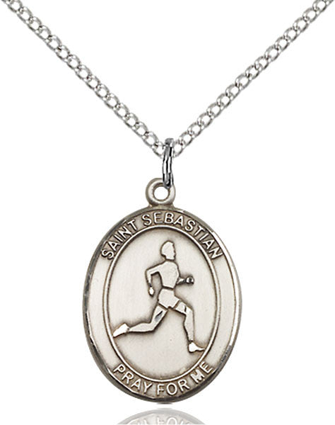 Sterling Silver St. Sebastian/Track & Field Pendan