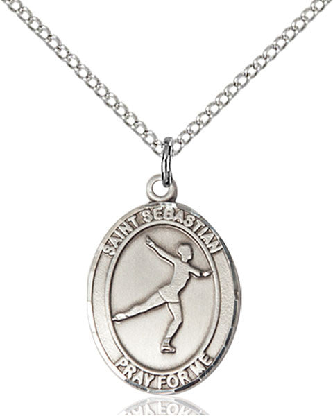 Sterling Silver St. Sebastian/Figure Skating Penda