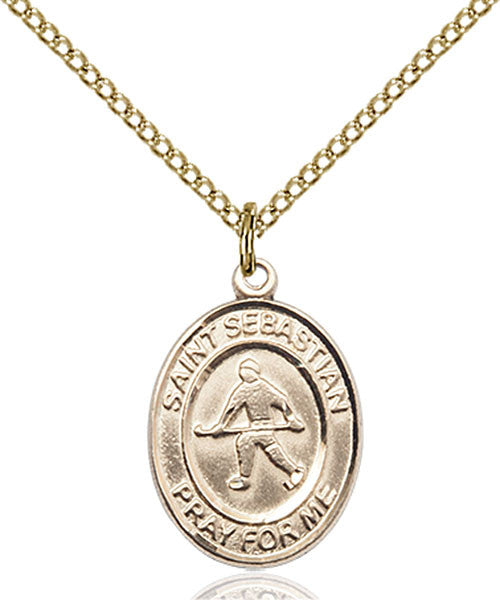 Gold Filled St. Sebastian/Field Hockey Pendant