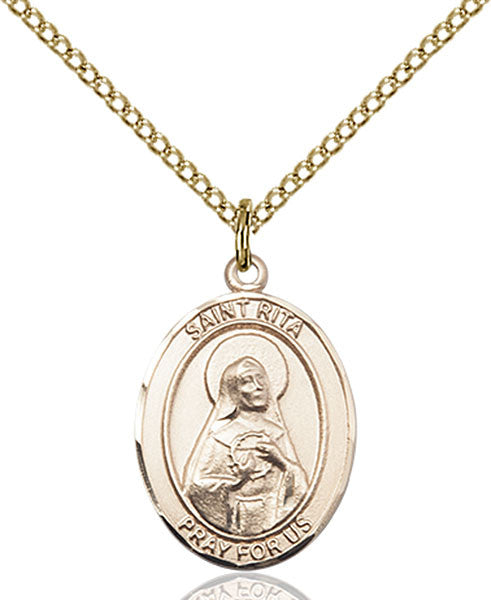 Gold Filled St. Rita of Cascia / Baseball Pendant