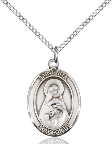 Sterling Silver St. Rita of Cascia / Baseball Pend