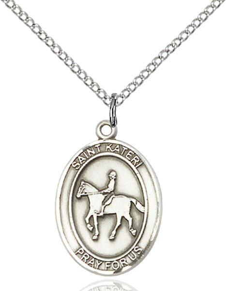 Sterling Silver St. Kateri / Equestrian Pendant