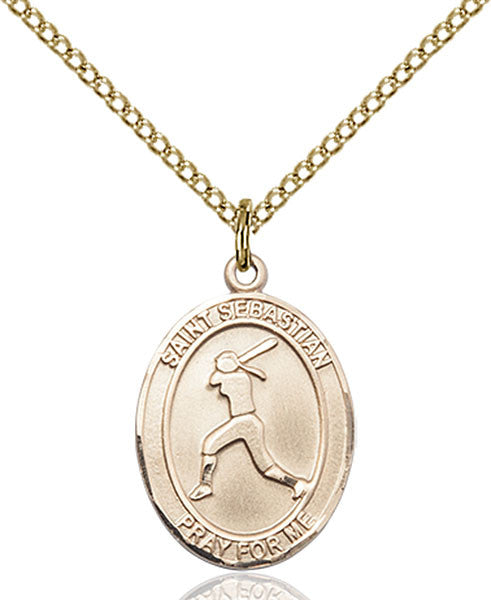 Gold Filled St. Sebastian / Softball Pendant