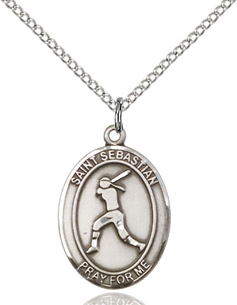 Sterling Silver St. Sebastian / Softball Pendant