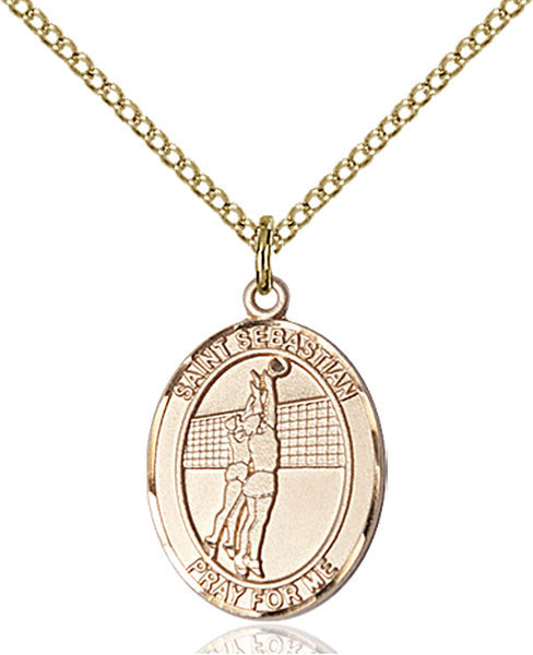 Gold Filled St. Sebastian / Volleyball Pendant