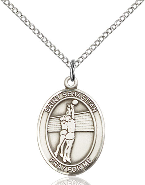 Sterling Silver St. Sebastian / Volleyball Pendant
