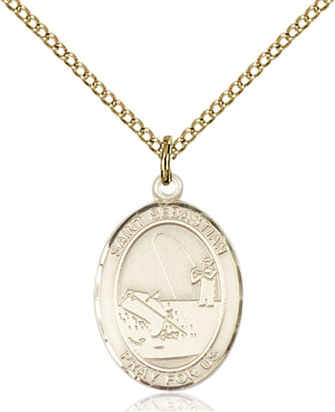 Gold Filled St. Sebastian / Fishing Pendant