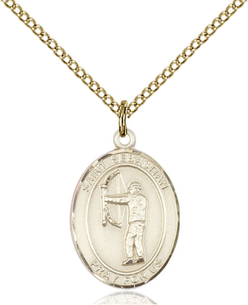 Gold Filled St. Sebastian / Archery Pendant