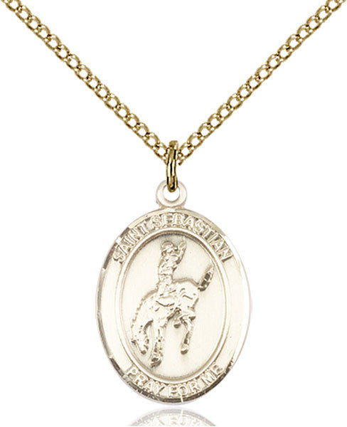 Gold Filled St. Sebastian / Rodeo Pendant