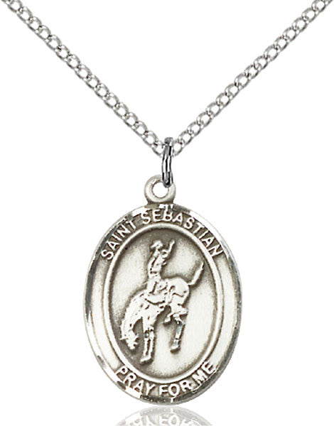 Sterling Silver St. Sebastian / Rodeo Pendant