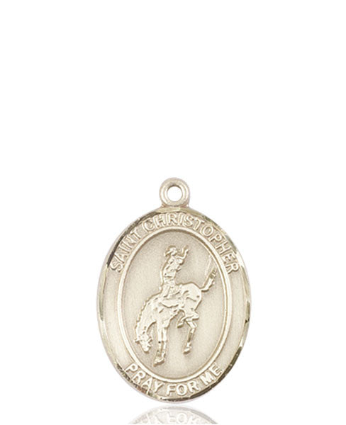 14kt Gold St. Christopher / Rodeo Medal