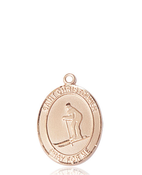 14kt Gold St. Christopher / Skiing Medal