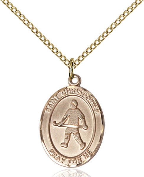 Gold Filled St. Christopher / Field Hockey Pendant