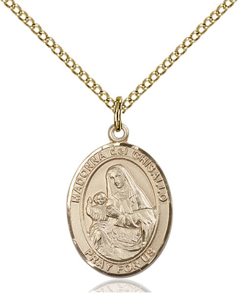 Gold Filled St. Madonna Del Ghisallo Pendant