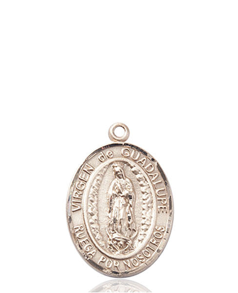 Medalla de la Señora de Guadalupe en oro de 14kt
