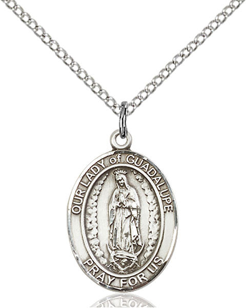 Sterling Silver O/L of Guadalupe Pendant