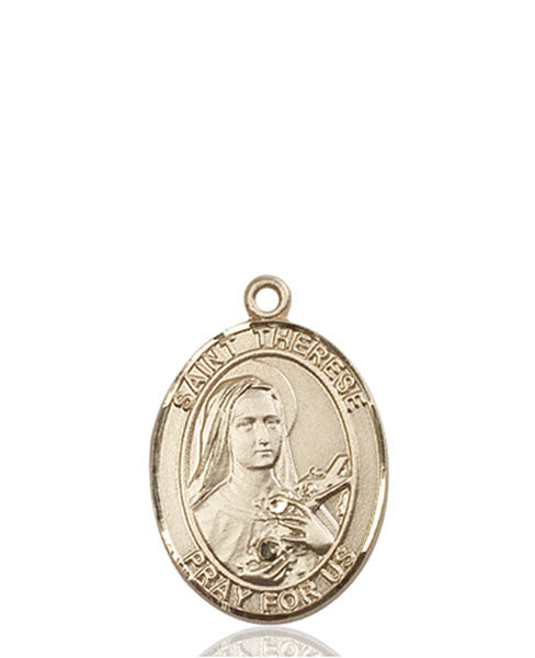 Medalla de Santa Teresa de Lisieux en oro de 14kt